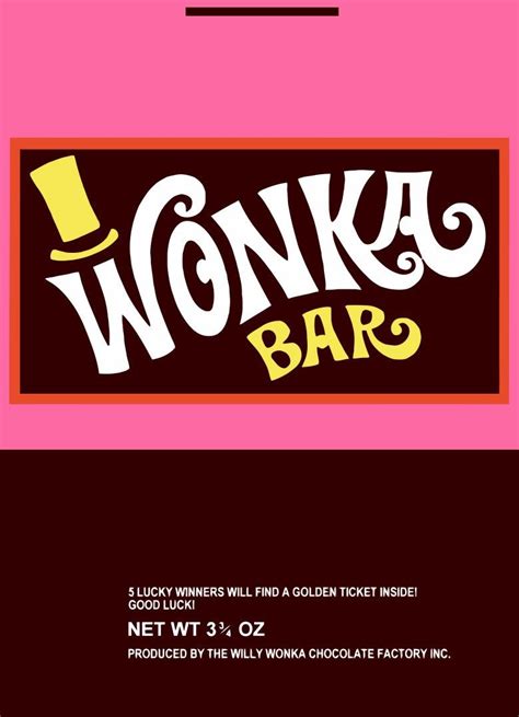 Give them to fans of the novel or films or use them to fill up birthday party favors. . Wonka bar printable